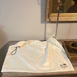 Coach Cream Dust Storage Drawstring Bag with Logo 23.5x18.75